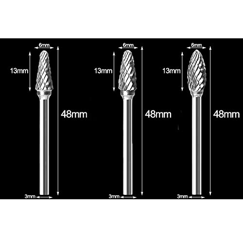 Fresas de carburo de tungsteno 10 piezas 1/8" vástago miniatura 3