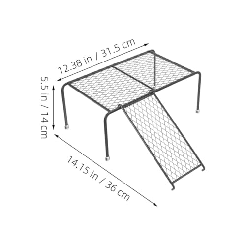 Plataforma de hierro negro para pollos con escalera 3