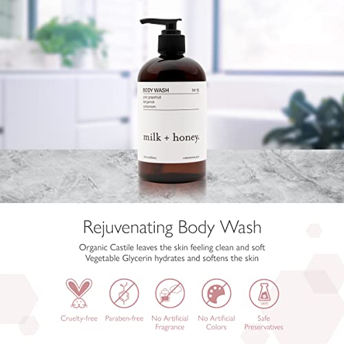Milk + Honey Gentle Body Wash, No. 16, With Pink Grapefruit, Bergamot, And Cardamom, Body Wash For Women And Men, 12 Oz #TOP3