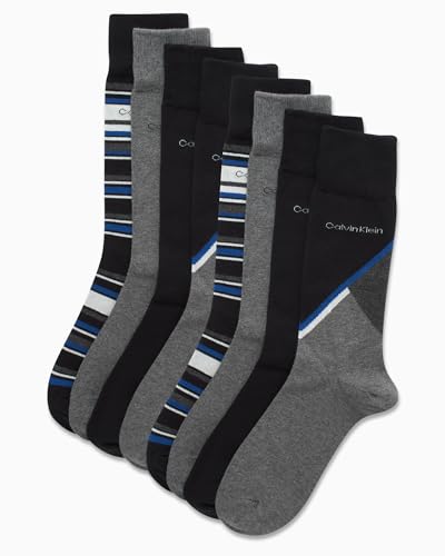 Calvin Klein Men's Dress Socks - 8 Pack Breathable Cotton Mid Crew Socks - Casual Long Work Socks for Men (Sizes 7-12)2