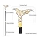 Golden White Claw Walking Stick Decorative Vampire Cospaly Vintage Party Fashionable Performance Stage Cane 95cm