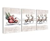 artissimo, Bilderset 3er-Set, PE6773-DS, Weihnachtsbilder 30x40 cm – Moderne Wanddeko Weihnachten | Weihnachtsdeko Innen | X-Mas | Bilder Poster Weihnachten für Wohnzimmer, Küche & Büro