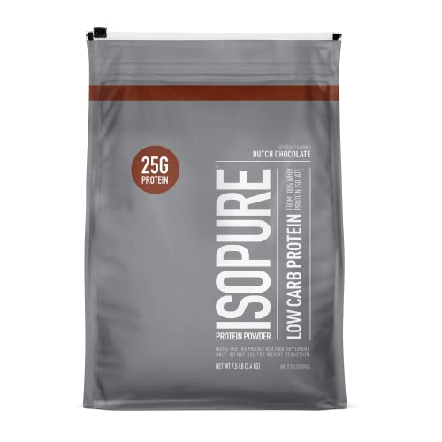 Isopure Whey Isolate Protein Powder With Vitamin C & Zinc For Immune Support, 25G Protein, Low Carb & Keto Friendly, Flavor: Dutch Chocolate, 7.5 Pounds (Packaging May Vary) #TOP1