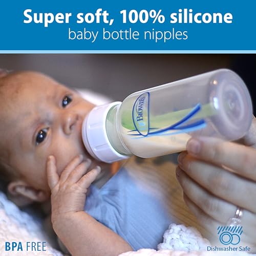 dr brown39s level t narrow baby bottle nipple slower flow rate for infants 100 silicone bottle nipple bpa free 0m  6-pack