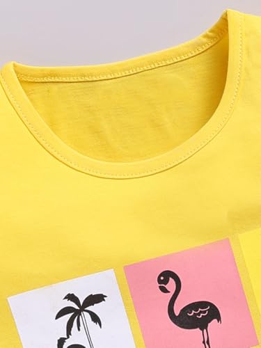 Image of Amazon Brand - Jam & Honey Girls Cotton Graphic Printed Half Sleeves T-Shirt | Regular Fit | Soft & Breathable | Age 2-8 Years (Available in Pack of 5 & Pack of 3)