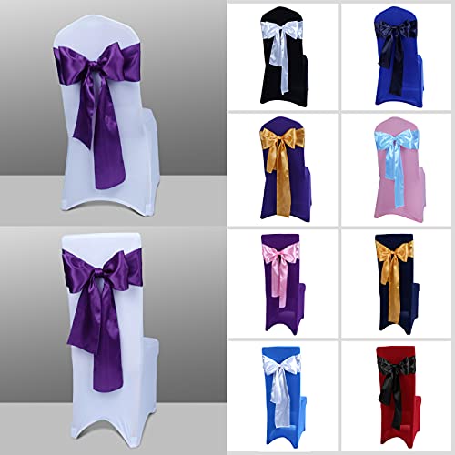 image for Babenest Satin Chair Sashes Ties Upgraded 50 pcs Chair Ribbons Bows fo