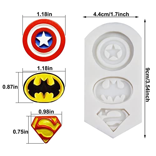 2 Pieces Superheros Themed Silicone Fondant Molds Cookie Fondant Molds Candy Chocolate Fondant Molds #TOP1