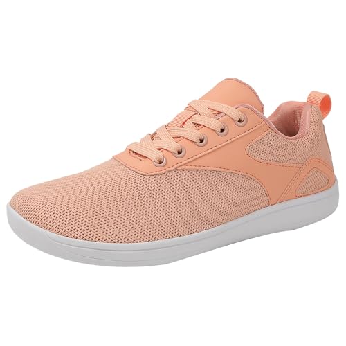 Chaussures de sport plates roses en maille respirante pour femme taille 39.5 EU