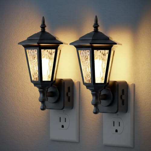 Image of JandCase Night Lights Plug into Wall, 3000K Soft White | Dusk to Dawn Sensor, 0-100LM Dimmable Industrial 180Rotating Night Light for Bedroom, Bathroom, Living Room, Hallway