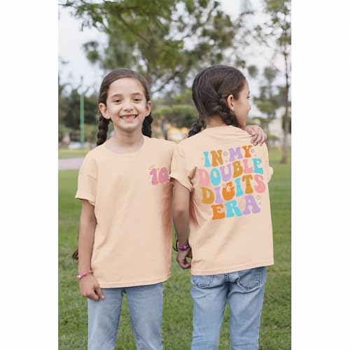 Image of IZYJOY in My Double Digits Era Shirts Girls 10th Birthday T-Shirts 10 Years Old Birthday Party Short Sleeve Summer Tee Tops