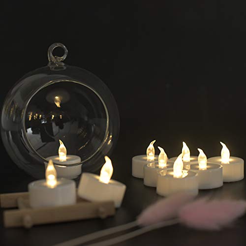 JUNPEI Battery Operated Powered Tea Lights : Realistic Tea Lights Flickering Candles Holiday Gift Suitable for Wedding Parties Festival Celebration Long Lasting (100pack Warm White) - Image 3