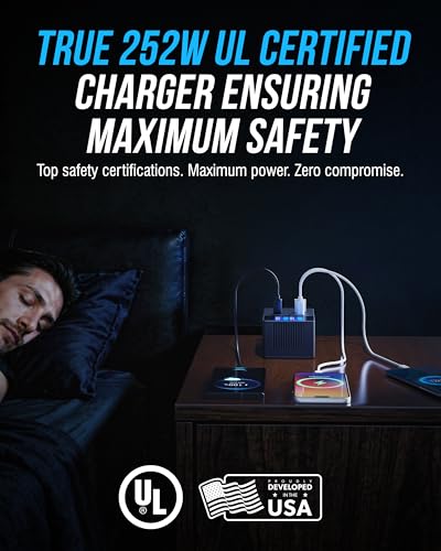 SABRENT VOLTIK 252W 8-Port USB-C/USB-A Desktop Charging Station with LCD Display — view 5