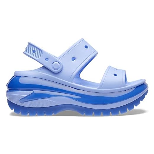 Sandália crocs classic mega crush plataform sandal moon jelly - 39