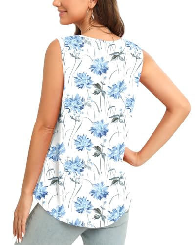 Image of Women's Sleeveless Chiffon Tank Top Business Casual Blouse Tunic Top