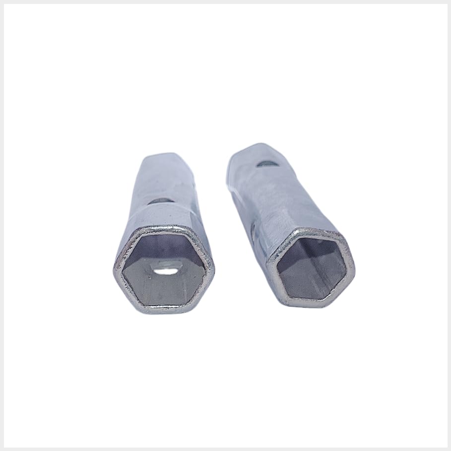 Image of Tubular Box Spanner 14 mm & 16 mm with Tommy Bar (Set of 2) - Dual Size Spark Plug Removal Tool /Spark Plug Spanner /Spark Plug Socket Dollar for Bike, Scooter & Motorcycle