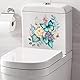WC Aufkleber, Pfingstrose Schmetterlinge Badezimmer WC Sitz Deckel Abdeckung Abziehbilder Wasserdicht Selbstklebend Wandaufkleber für Badezimmer Dekor Toilettendeckel Abziehbilder