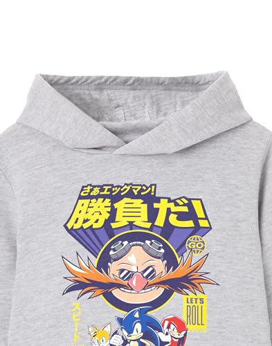 Sonic The Hedgehog Boys Grey Let's Roll Hoodie | Sonic's Speedy Style for Young Adventurers | Stay Cozy with Sonic4