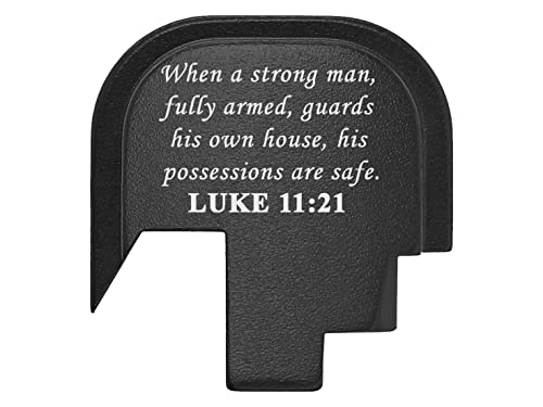 Ndz Performance Rear Slide Cover Plate For Smith & Wesson M&P Shield, M2.0, Shield Plus 9Mm .40 S&W Laser Engraved Aluminum In Black - Bible Luke 11:21 #TOP16