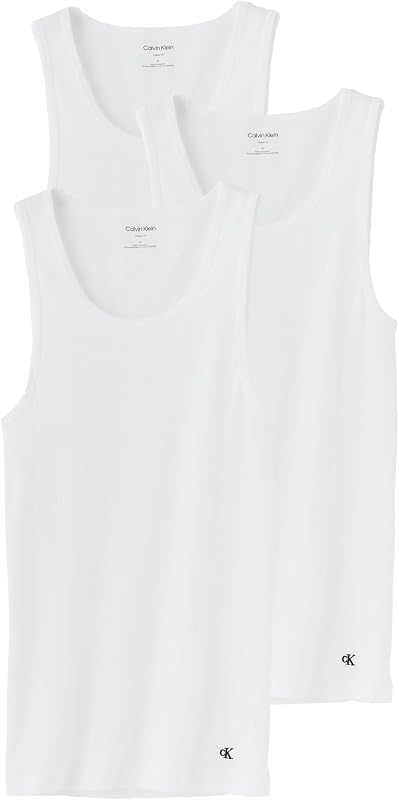 Calvin Klein ropa interior de algodón clásico para hombre, paquete de 3 camisetas sin mangas