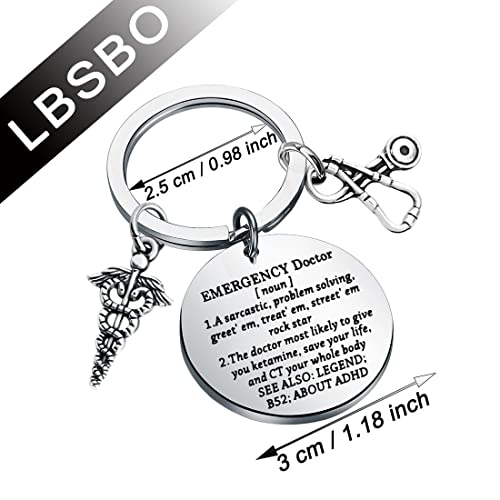 Image of CENWA Emergency Medicine Doctor Definition Keychain ER Doctor Gift Medical Student Gift (Emergency Doctor K)