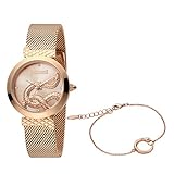 Quarz Uhrwerk Just Cavalli Damen-Armbanduhr Creazione 2 Analog Quarz Set inkl. Armband JC1L091M0075
