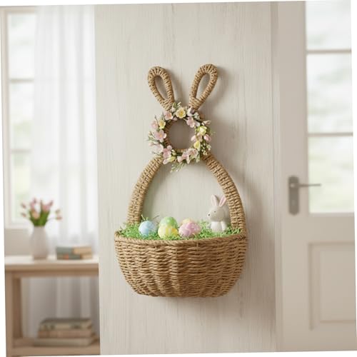Panier suspendu en osier pour Pâques et décoration murale - 6