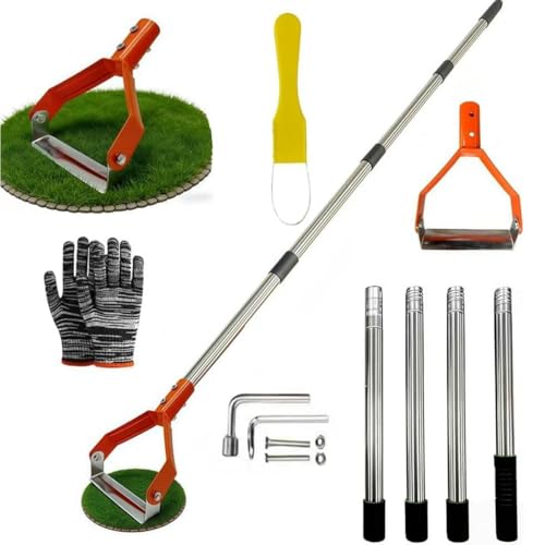 RIRIDAMAI Gartenhacke mit stiel 163cm für Unkraut Steigbügelhacke Unkrauthacke 14cm Breit Unkraut Entferner Gerät Unkrautjäter für lockern jäten des Bodens Gartenzubehör zum entfernen von Unkraut