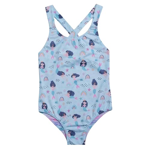 Maiô Infantil Praia Piscina Sereia Estampa Dupla UV 50+ She By Ma...