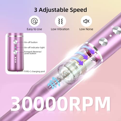 Electric Nail Drill Machine, 30000Rpm Professional Cordless Electric Nail File For Acrylic Gel Nails, Portable Manicure Pedicure Polishing Shape Tools #TOP1