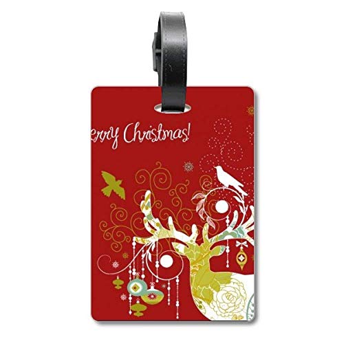 Étiquette valise cerf Merry Christmas contre la perte de sac