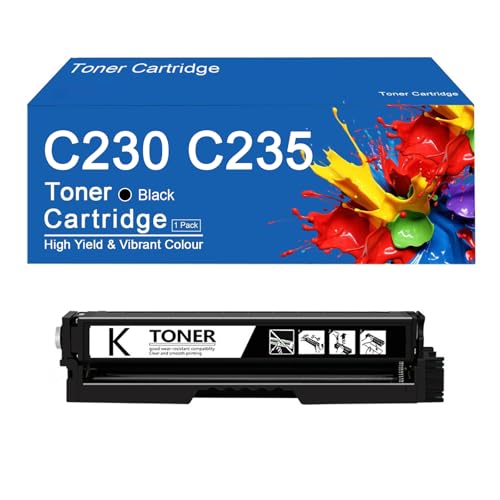 Compatible C230 Toner Cartridge Replacement for XEROX C230 C235 Toner Works for XEROX C230 C235 Printers, High Yield 1500 Pages,C230-BK