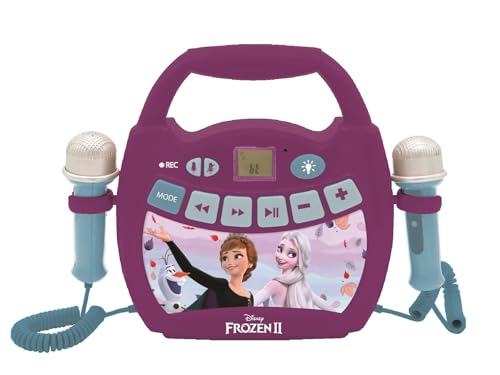 Lexibook, Frozen, Portable karaoke digital player for kids, Microphones, Light effects, Bluetooth®, Record and voice changer functions, Purple, MP320FZZLXB