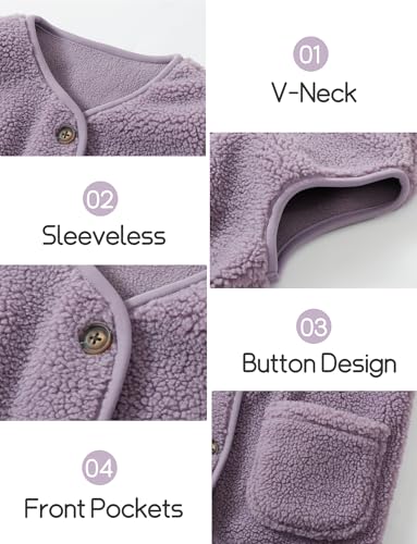 Happy Cherry Kids Sherpa Fleece Vest Lightweight Sleeveless Vest Waistcoat Outerwear with Pocket4