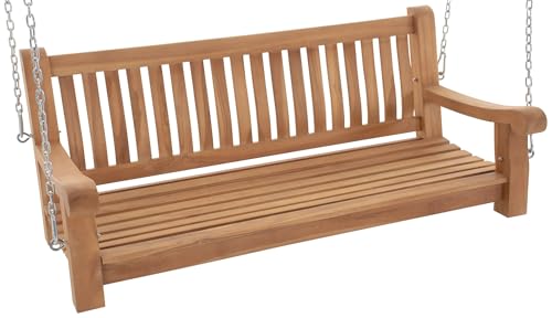 CLP Schaukelbank Joyce I Gartenschaukel aus Teakholz I Holzschaukel...