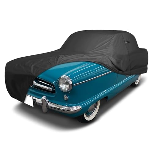 Image of iCarCover Premium Custom Car Cover for 1954-1962 Nash /Hudson Metropolitan Heavy Duty Waterproof All Weather Rain Snow Sun Protector Custom Fit Full Exterior Indoor Outdoor Protection Car Cover (Black)