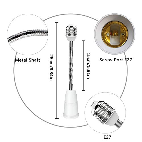 E27 Portalampada 4 Pz, Regolabile Adattatore per