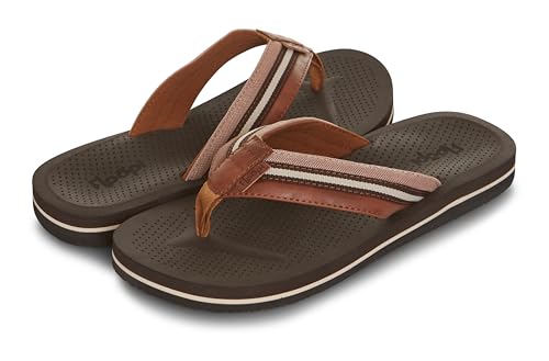 Floopi Flip Flops for Men Premium Canvas Men Beach Sandals With Dotted Texture Footbed Comfort Fit Sandals with Indoor & Outdoor Anti Skid Soles