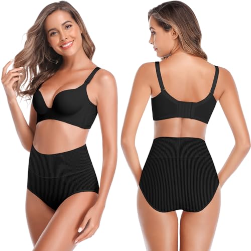 Image of Women's High Waist Cotton Underwear - Soft, Super Stretchy Briefs, Full Coverage Panties