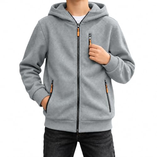 Boys Zip Up Hoodies Lightweight Jacket Kids Hooded Sweatshirt Size 10-12 - image 2