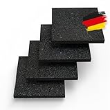 BAUHELD 4x Schwingungsdämpfer Waschmaschine und Waschtrockner [9x9x0,3cm] - Made in Germany - Rutschfeste Vibrations-Dämpfer kompatibel mit Bosch, AEG, Siemens - Antirutschmatte Antivibrationsmatte