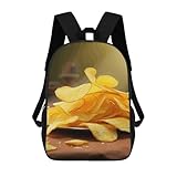 DJUETRUI Mochila de viaje para hombres y mujeres, mochila ligera de 17 pulgadas, mochila de mano para laptop de 17 pulgadas, papas fritas, 17 pulgadas, Patatas fritas, 17inch