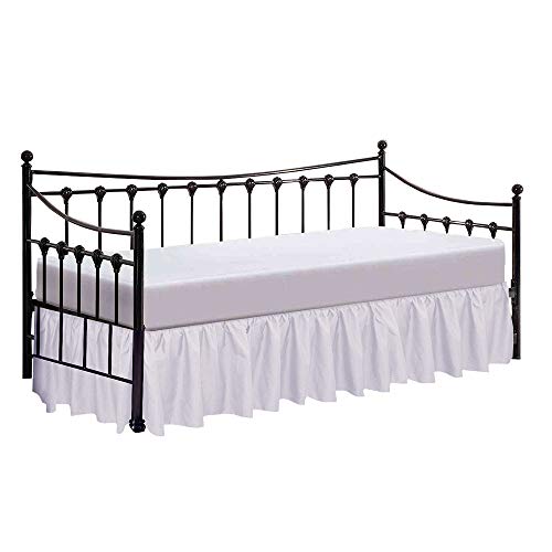 Dust Ruffle Bed Skirt with Split Corners for Day beds Three Side Coverage