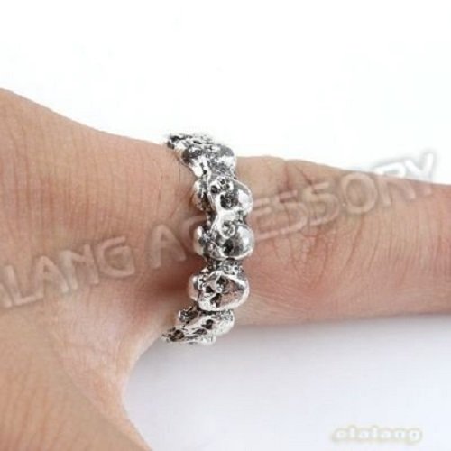 Hot Selling!!! Fashion Alloy Skull Ring Antique Silver Plated Charms Jewelry