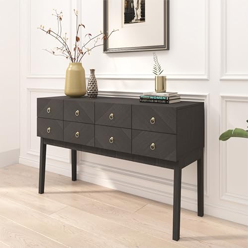 roomfitters 47” Modern Console Table with 4 Doors, Diamond Look