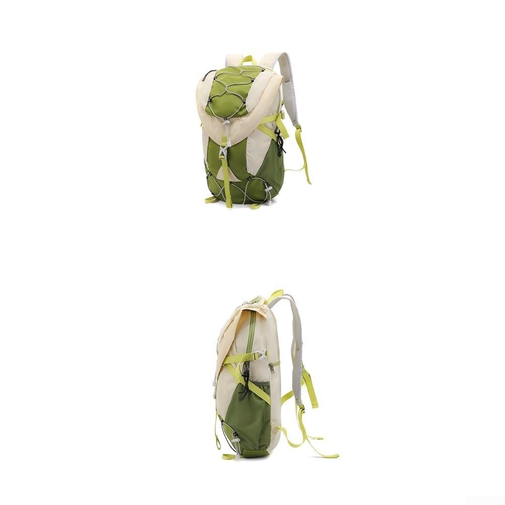 Ultralekki wodoodporny plecak turystyczny, składany, torba rowerowa na zewnątrz, trekking, kemping, podróż, 27 l, zielony (zielony)