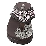 Montana West Women's Hand Beaded Flip Flop Sandals (9B(M), HotPinkCrossBling)