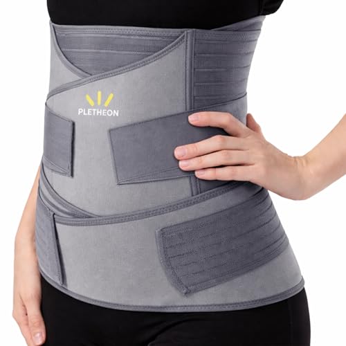 Image of PLETHEON 3 In 1 Postpartum Belly Band Post Pregnancy Abdominal Belt For Women After Birth Belly /Waist /Pelvis Wrap Postnatal Shapewear, (Fit from 30 Inch to 46 Inches of waist) (Gray)