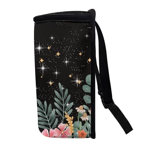 Image of Talayituse Dragonfly Flower Moon Print Car Trash Can with Lid, Leak Proof Auto Trash Bag Hanging Vehicle Garbage Can Multipurpose Storage Container for Back Seat Road Trip