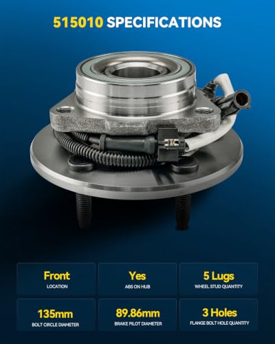 Image of PHILTOP 515010 x1 4WD Front Wheel Bearing Hub Assembly for Ford F-150