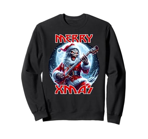 Merry christmas heavy metal band death metal vintage santa sweatshirt